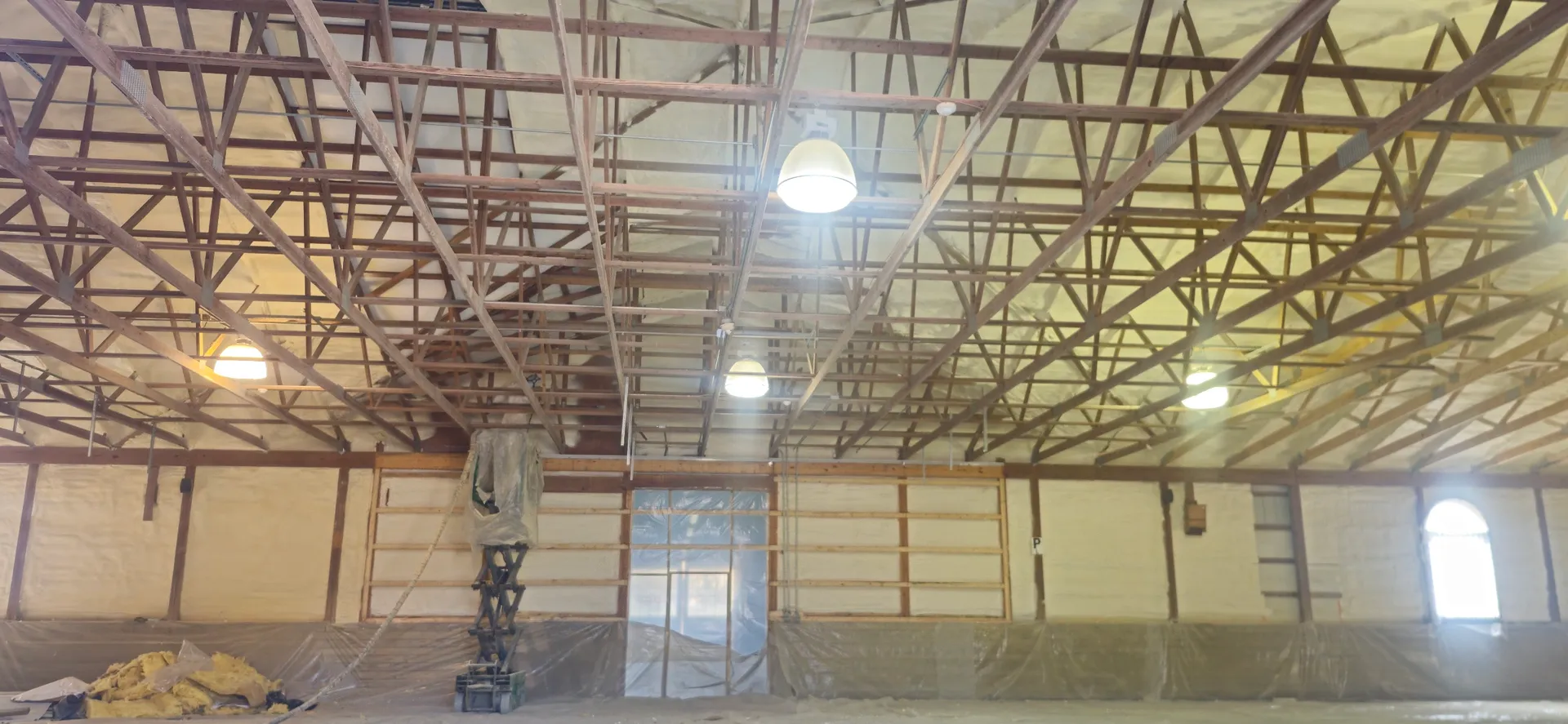 Commercial warehouse interior with insulated walls